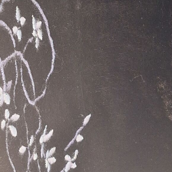 J. Jill Black Velvet Embroidered Wide Leg Pants size 12 Pockets Zip Fly Trousers - Picture 6 of 16